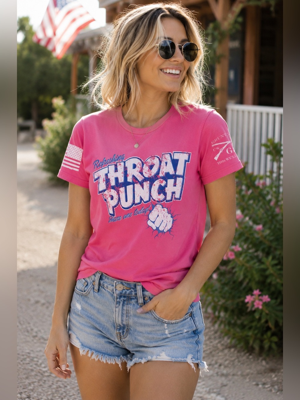 Grunt Style Pink 'Throat Punch' Short Sleeve Tee